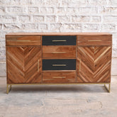 Clovelly Designer Six-Drawer & Two-Door Solid Acacia Sideboard Buffet